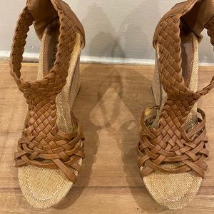 Tan platform sandals - never used - Bucco brand